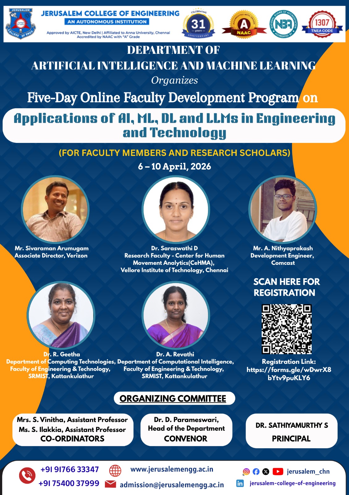 Five-Day Online Faculty Development Program on APPLICATIONS OF AI, ML ...